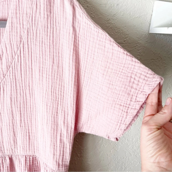 Madewell Dress Women's Medium Lightspun Button Front Mini Wisteria Dove ND175 - Picture 6 of 9